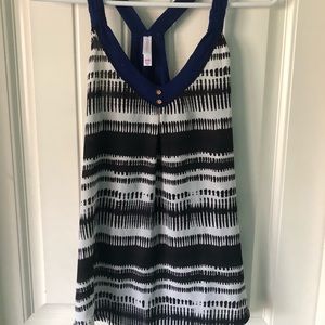 Blue Patterned Tank Top